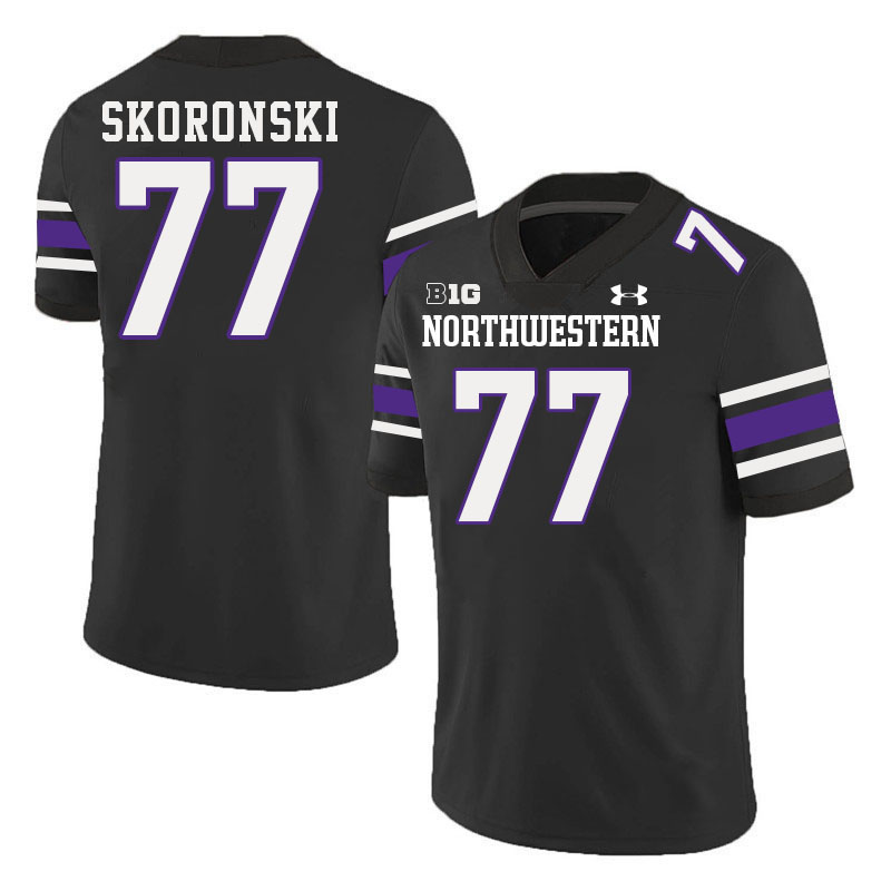 Northwestern Wildcats #77 Peter Skoronski College Football Jerseys Stitched-Black